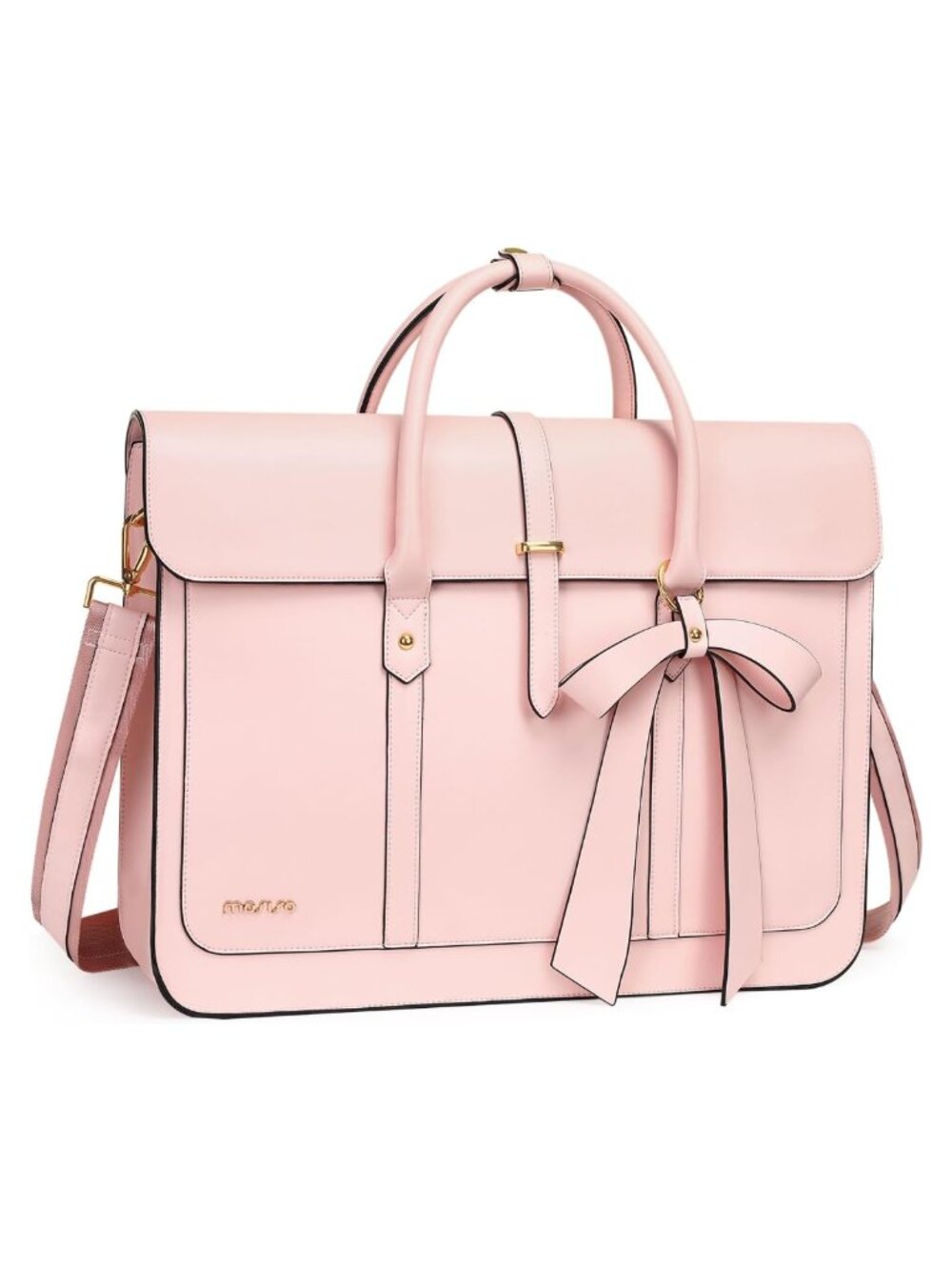 PU Leather Laptop Messenger Shoulder Bag 15-15.6 inch Convertible Handbag Work
